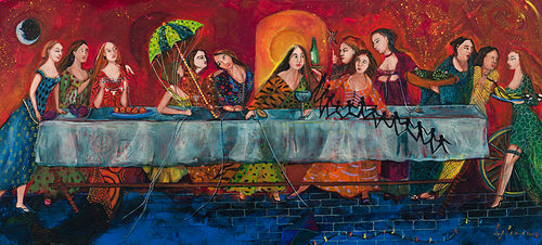 Primera cena de muchas/giclee sobre lienzo